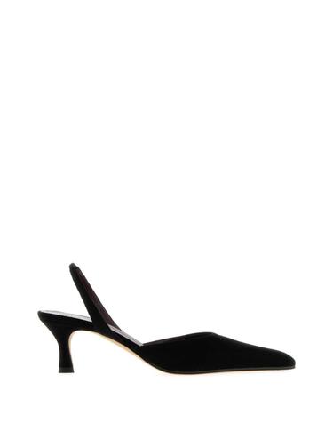 [해외직구][X45]더로우 F000502L303 BLK 여성 펌프스 슬링백 하이힐 스트랩힐 Black suede Inez pumps