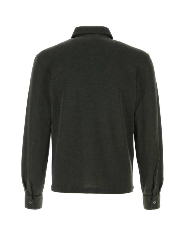 더 로우 더로우 [해외직구][X45]더로우 R000244K753 DMG 남성 폴로 피케셔츠 Dark green knit Reyes polo shirt 착용컷