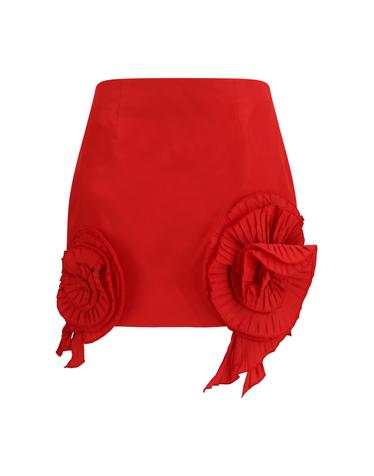 [해외직구][K68]블루마린 RF6050T8864 X0824 여성 스커트 치마 롱 미디 미니스커트 Crepe Mini Skirt with floral applique