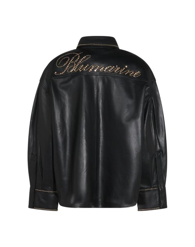 블루마린 [해외직구][B47]블루마린 NF6012P044422222 여성 셔츠 남방 블라우스 BLACK LEATHER SHIRT 착용컷