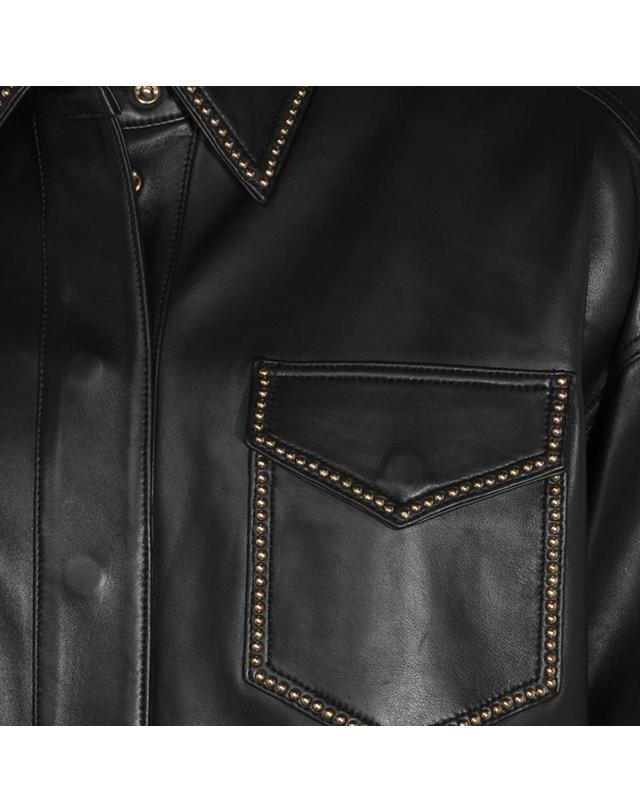 블루마린 [해외직구][B47]블루마린 NF6012P044422222 여성 셔츠 남방 블라우스 BLACK LEATHER SHIRT 착용컷