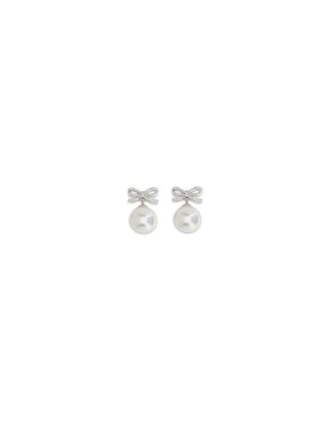 [해외직구][K68]셀프포트레이트 PF26604ESL SILVER 여성 귀걸이 피어싱 이어링 악세사리 Crystal bow Earrings with pearl