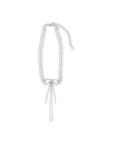 [해외직구][K68]셀프포트레이트 PF26606NSL SILVER 여성 목걸이 넥클리스 악세사리 Crystal double bow Choker