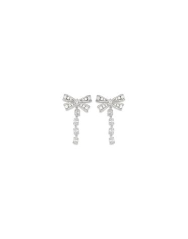 [해외직구][K68]셀프포트레이트 PF26602ESL SILVER 여성 귀걸이 피어싱 이어링 악세사리 Crystal bow drop Earrings