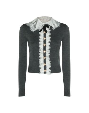 [해외직구][B47]셀프포트레이트 PF26134CGRGREY 여성 니트 스웨터 가디건 GREY WOOL KNITWEAR