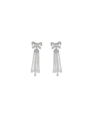 [해외직구][K68]셀프포트레이트 AW26613ESL SILVER 여성 귀걸이 피어싱 이어링 악세사리 Crystal Bow drop Earrings