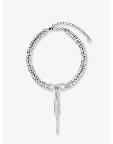 [해외직구][N85]셀프포트레이트 PF26606NSL 여성 팔찌 목걸이 반지 주얼리 SELF PORTRAIT Double Crystal Bow Choker