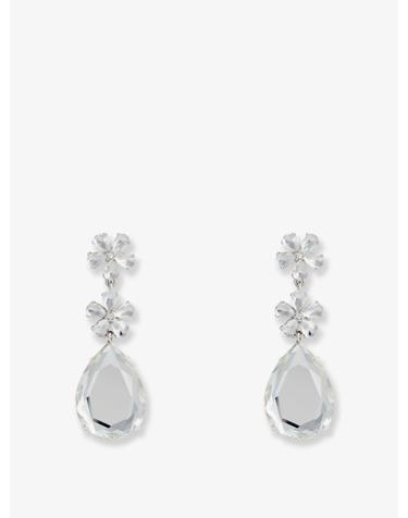 [해외직구][N85]셀프포트레이트 PF26643ESL 여성 팔찌 목걸이 반지 주얼리 SELF PORTRAIT Crystal Flower Tiered Earrings
