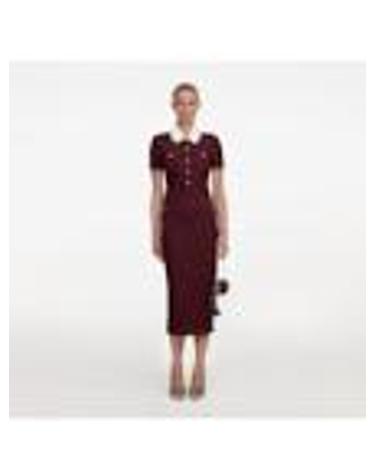 [해외직구][G95]셀프포트레이트 SC26091MBUBURGUNDY 여성 원피스 드레스 BURGUNDY TEXTURED KNIT MIDI DRESS
