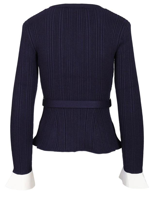 셀프 포트레이트 [해외직구][A94]셀프포트레이트 PF26 131C NNAVY 여성 니트 스웨터 SELF PORTRAIT SELF PORTRAIT Ribbed Cardigan 착용컷