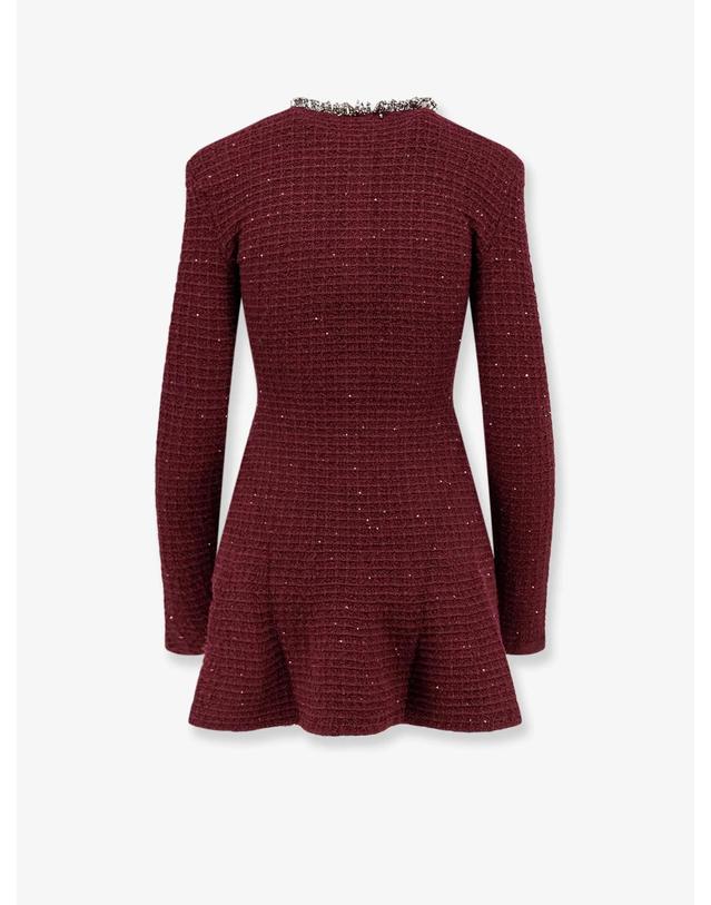 셀프 포트레이트 [해외직구][N85]셀프포트레이트 SC26152SBU 여성 원피스 드레스 점프수트 SELF PORTRAIT Knitted bordeaux dress with Jewel details 착용컷