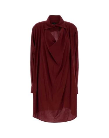[해외직구][X45]비비안웨스트우드 110103FVW01NN H411 여성 원피스 롱 미디 미니 드레스 Burgundy crepe Square dress