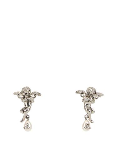[해외직구][X45]비비안웨스트우드 6203009L02P235 P235 여성 귀걸이 피어싱 이어링 Silver metal Putti earrings