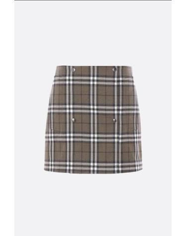 [해외직구][E32]버버리 8110911C3078 여성 숏스커트 치마 미니스커트 데님스커트 로고 BURBERRY check wool miniskirt
