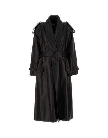 [해외직구][X45]버버리 8131359 A1189 여성 코트 하프 롱 트렌치 오버코트 코트자켓 Black leather Lemlair coat