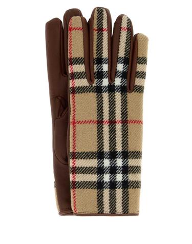 [해외직구][X45]버버리 8135395 A7028 여성 니트장갑 가죽장갑 글로브 Multicolor wool and leather gloves