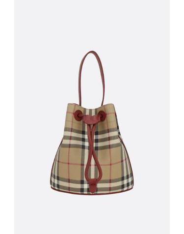 [해외직구][E32]버버리 8116284B9724 여성 크로스백 숄더백 가방 슬링백 범백 벨트백 폰홀더 BURBERRY Check mini bucket bag in coated canvas