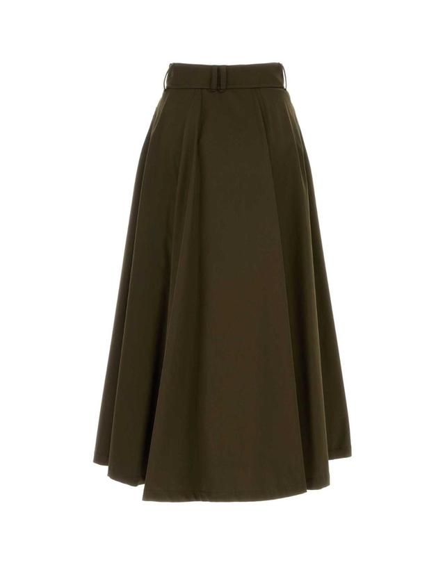 버버리 [해외직구][X45]버버리 8117977 C1764 여성 스커트 치마 롱 미디 미니스커트 Olive green cotton skirt 착용컷