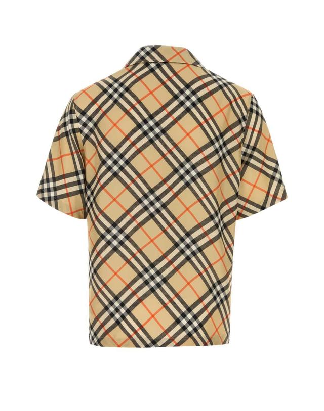 버버리 [해외직구][X45]버버리 8091202 B9368 남성 셔츠 남방 긴팔 반팔 Printed silk shirt 착용컷