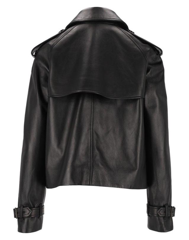 버버리 [해외직구][A94]버버리 8127296A1189 여성 트렌치코트 아우터 BURBERRY BURBERRY Mayfair Cropped Leather Trench Jacket 착용컷