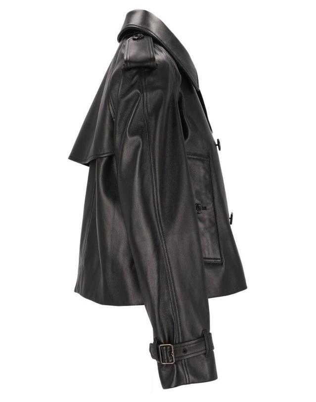 버버리 [해외직구][A94]버버리 8127296A1189 여성 트렌치코트 아우터 BURBERRY BURBERRY Mayfair Cropped Leather Trench Jacket 착용컷