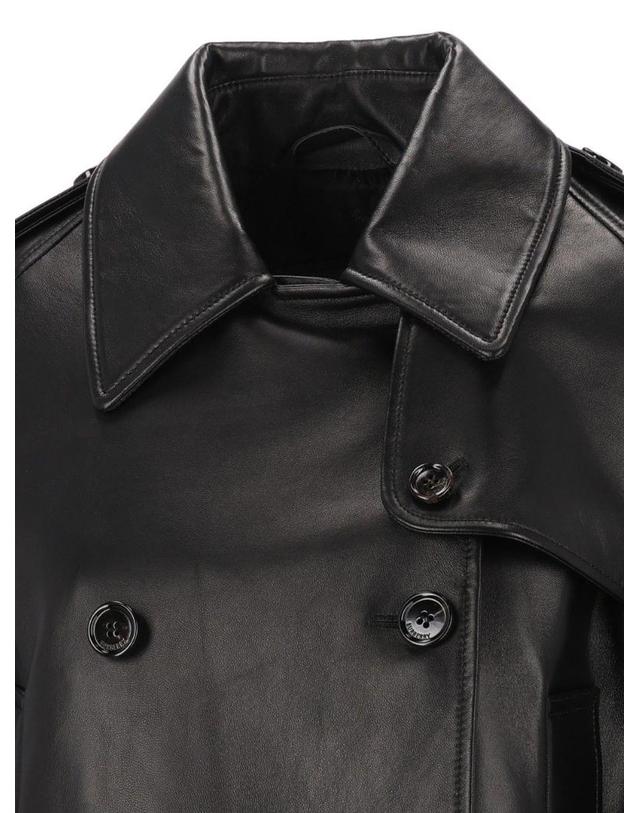 버버리 [해외직구][A94]버버리 8127296A1189 여성 트렌치코트 아우터 BURBERRY BURBERRY Mayfair Cropped Leather Trench Jacket 착용컷