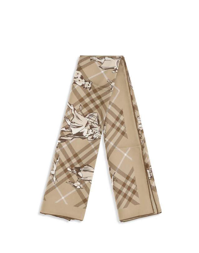 버버리 [해외직구][K68]버버리 8131637 C5055 여성 스카프 목도리 폴라드 머플러 Check silk Twill Scarf 착용컷
