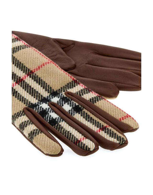 버버리 [해외직구][X45]버버리 8135395 A7028 여성 니트장갑 가죽장갑 글로브 Multicolor wool and leather gloves 착용컷