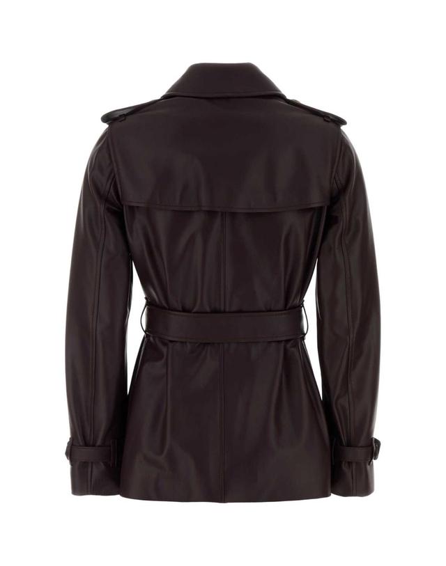 버버리 [해외직구][X45]버버리 8133502 A2172 여성 자켓 베스트 다운베스트 질렛 Aubergine leather trench coat 착용컷