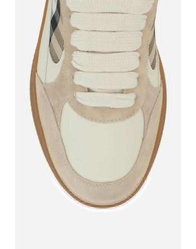버버리 [해외직구][E32]버버리 8127510B5220 남성 로우탑 하이탑 슬립온 스니커즈 단화 에스빠듀 BURBERRY Terrace sneakers in smooth leather and suede 착용컷