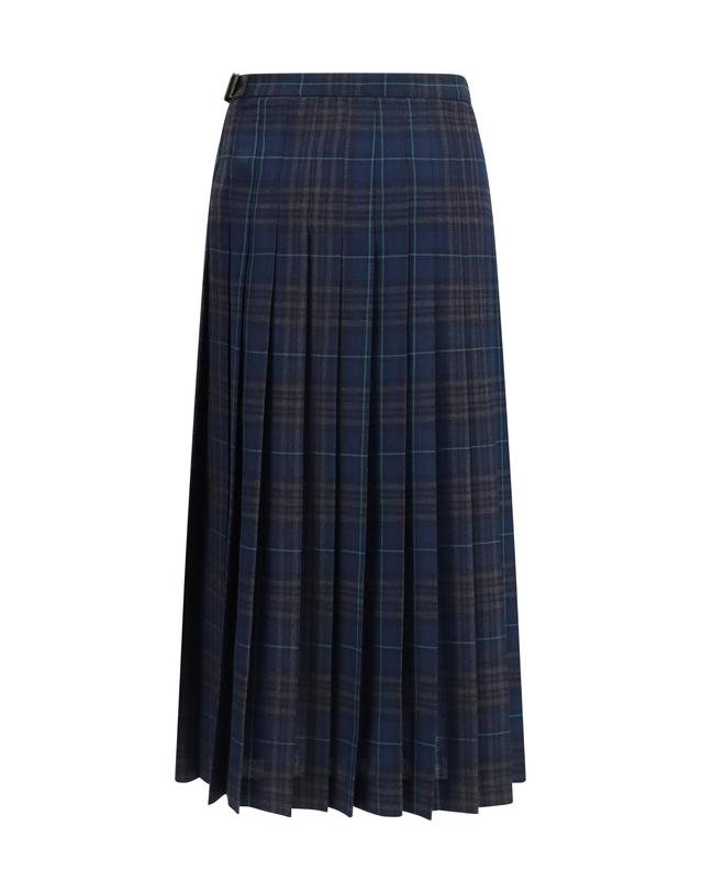 버버리 [해외직구][K68]버버리 8131308 C7157 여성 스커트 치마 롱 미디 미니스커트 Pleated check wool blend Skirt 착용컷