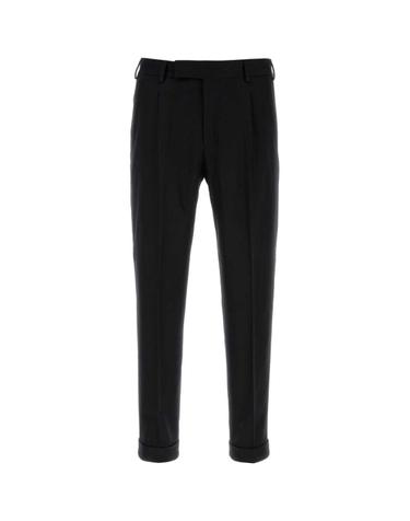 [해외직구][X45]피티토리노 CORFZAZ40FWDTO03 0990 남성 바지 면바지 조거 카고 와이드 Black stretch wool blend pant