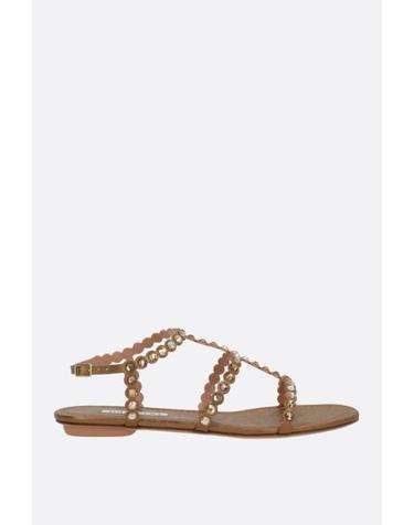 아쿠아주라 [해외직구][E32]AQUAZZURA TQLFLAS0CYNBRA 여성 샌들 슬리퍼 플립플랍 AQUAZZURA Tequila flat sandals in laminated nappa