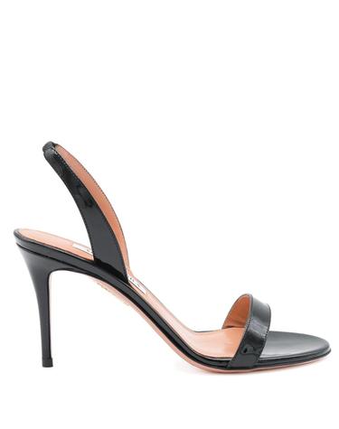 [해외직구][S27]AQUAZZURA SNUMIDS0PAT000 여성 샌들 플립플랍 조리 슬리퍼 슈즈 블로퍼 로퍼 뮬 BLACK LEATHER SANDALS