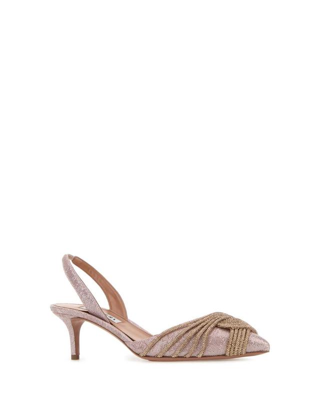 아쿠아주라 [해외직구][X45]AQUAZZURA GASMIDL3MWI LIGHTBLUSH 여성 펌프스 슬링백 하이힐 스트랩힐 Pink fabric Gatsby pumps 착용컷