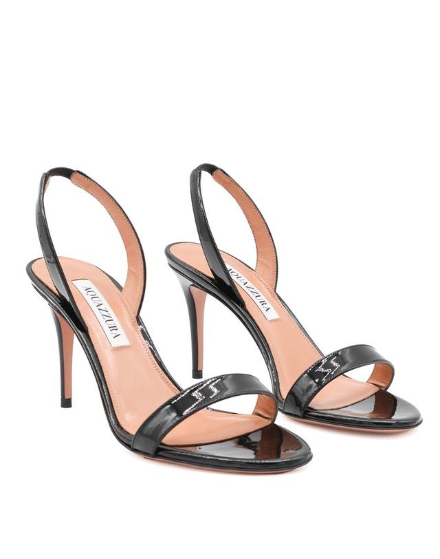 아쿠아주라 [해외직구][S27]AQUAZZURA SNUMIDS0PAT000 여성 샌들 플립플랍 조리 슬리퍼 슈즈 블로퍼 로퍼 뮬 BLACK LEATHER SANDALS 착용컷