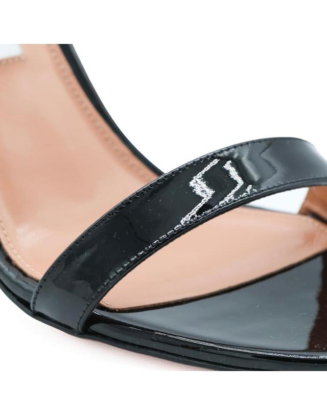 아쿠아주라 [해외직구][S27]AQUAZZURA SNUMIDS0PAT000 여성 샌들 플립플랍 조리 슬리퍼 슈즈 블로퍼 로퍼 뮬 BLACK LEATHER SANDALS 착용컷