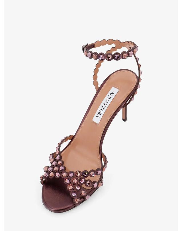 아쿠아주라 [해외직구][N85]AQUAZZURA TQLMIDS0 여성 슬리퍼 샌들 뮬 AQUAZZURA Tequila sandals with crystal detail 착용컷