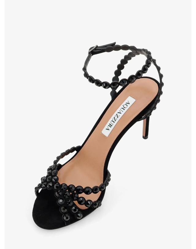 아쿠아주라 [해외직구][N85]AQUAZZURA TQLMIDS0 여성 슬리퍼 샌들 뮬 AQUAZZURA Tequila sandals with crystal detail 착용컷