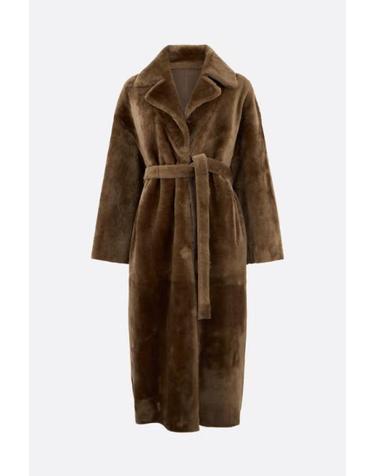 [해외직구][E32]ARMA 111L26608002TEAK 여성 코트 ARMA reversible coat in shearling and leather