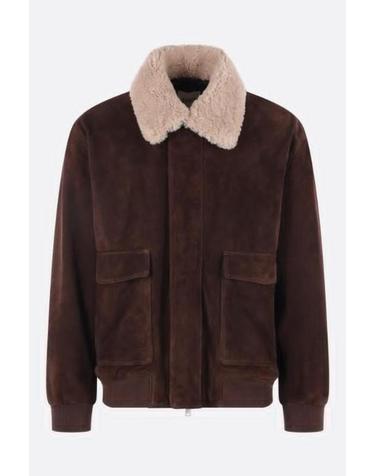 [해외직구][E32]ARMA 003G26602405CHARCOALBROWN 남성 레더자켓 무스탕 가죽자켓 ARMA Bari bomber jacket in suede