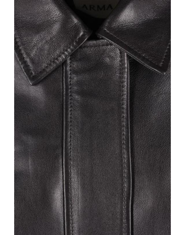 아르마 [해외직구][E32]ARMA 010L26605202BLACK 여성 가죽자켓 ARMA Astra bomber jacket in nappa 착용컷
