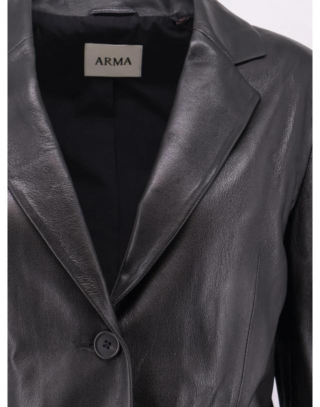 아르마 [해외직구][N85]ARMA 019L266062 여성 블레이저 베스트자켓 자켓 ARMA Sema single breasted leather blazer 착용컷