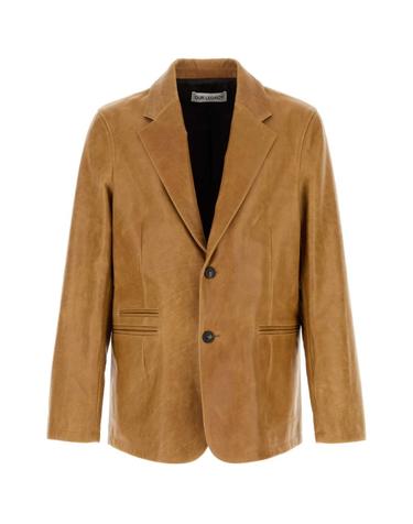 [해외직구][X45]아워레가시 M2259OBL BURNTSUGARLEATHER 남성 데님 패딩 베스트 다운 블레이저 봄버 Camel leather Opening blazer
