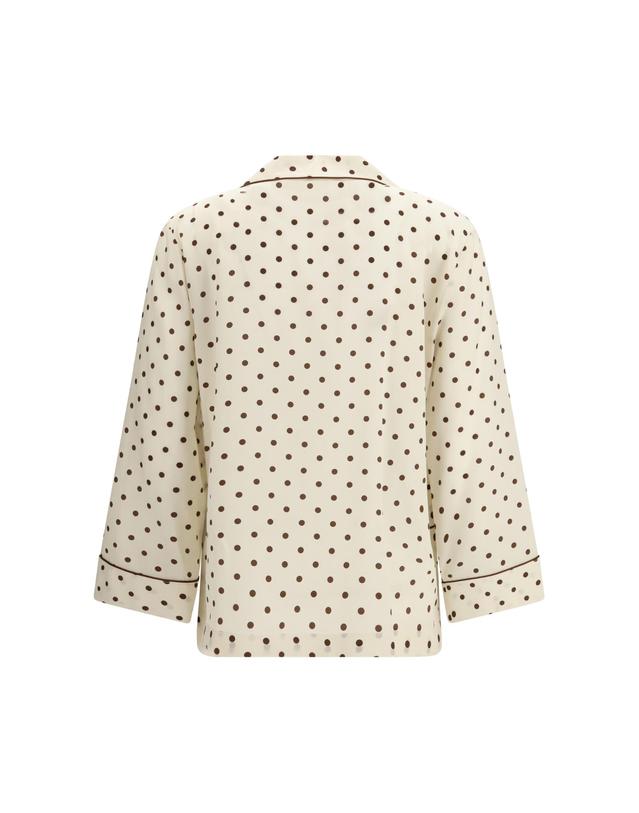 패로슈 [해외직구][K68]PAROSH D381297Z 802 여성 셔츠 남방 긴팔 반팔 블라우스 Polka dot silk Shirt 착용컷