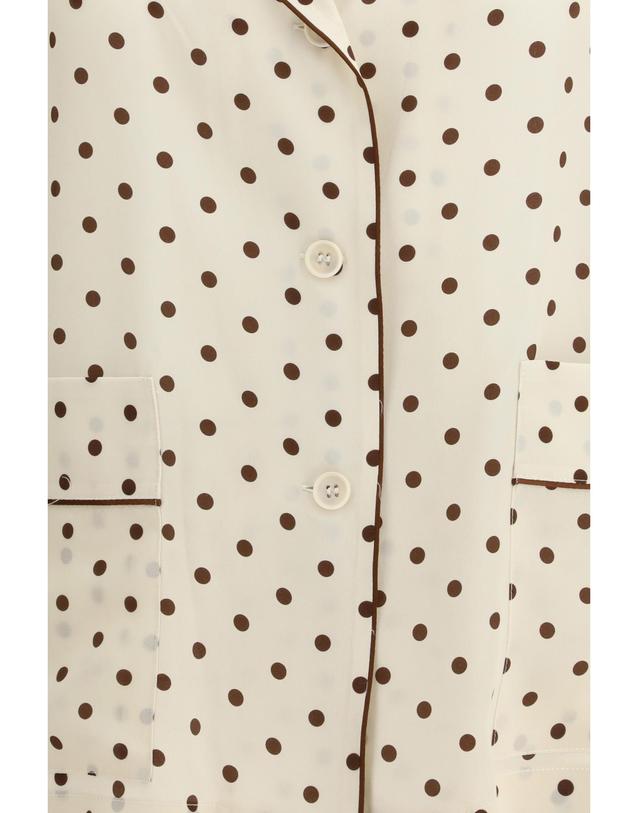 패로슈 [해외직구][K68]PAROSH D381297Z 802 여성 셔츠 남방 긴팔 반팔 블라우스 Polka dot silk Shirt 착용컷
