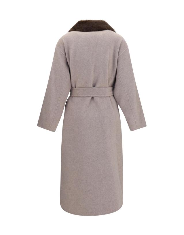 패로슈 [해외직구][K68]PAROSH D431942 064 여성 코트 하프 롱 트렌치코트 레인코트 Wool Coat with fur collar and belt 착용컷