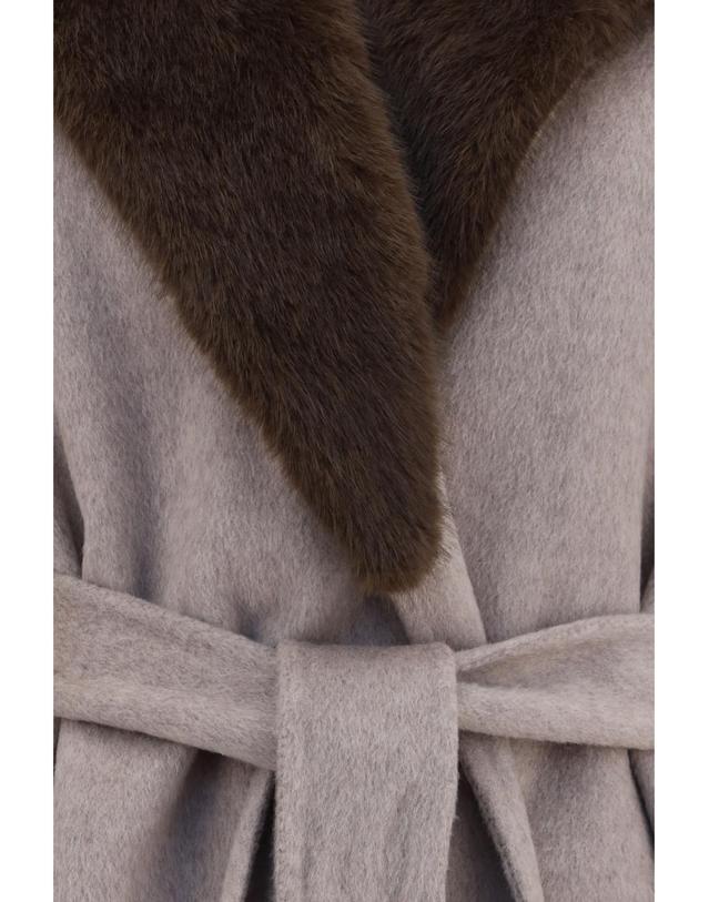 패로슈 [해외직구][K68]PAROSH D431942 064 여성 코트 하프 롱 트렌치코트 레인코트 Wool Coat with fur collar and belt 착용컷