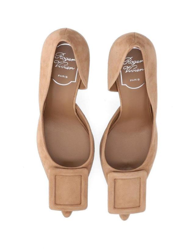 로저 비비에 [해외직구][A94]로저비비에 RVW83045810HR0S812 여성 펌프스 슬링백 하이힐 ROGER VIVIER ROGER VIVIER Viv In The City Dorsay Suede Pumps 착용컷