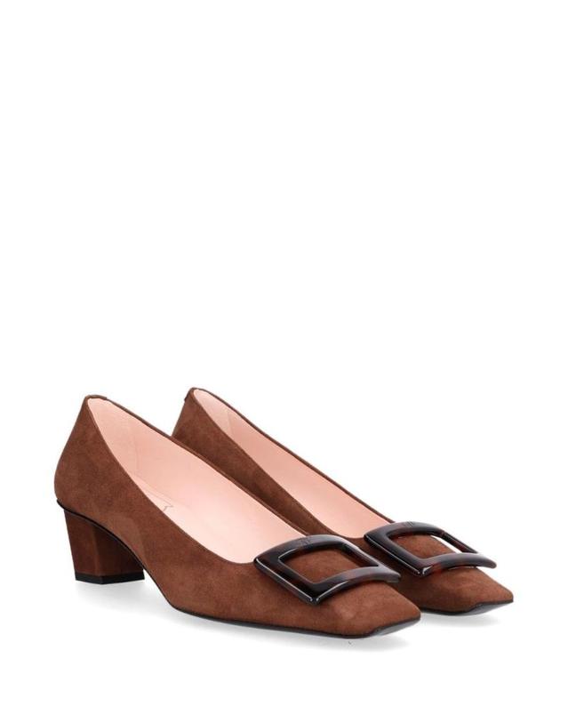 로저 비비에 [해외직구][A94]로저비비에 RVW00639540HR0S604 여성 펌프스 슬링백 하이힐 ROGER VIVIER ROGER VIVIER Belle Vivier Suede Pumps 착용컷